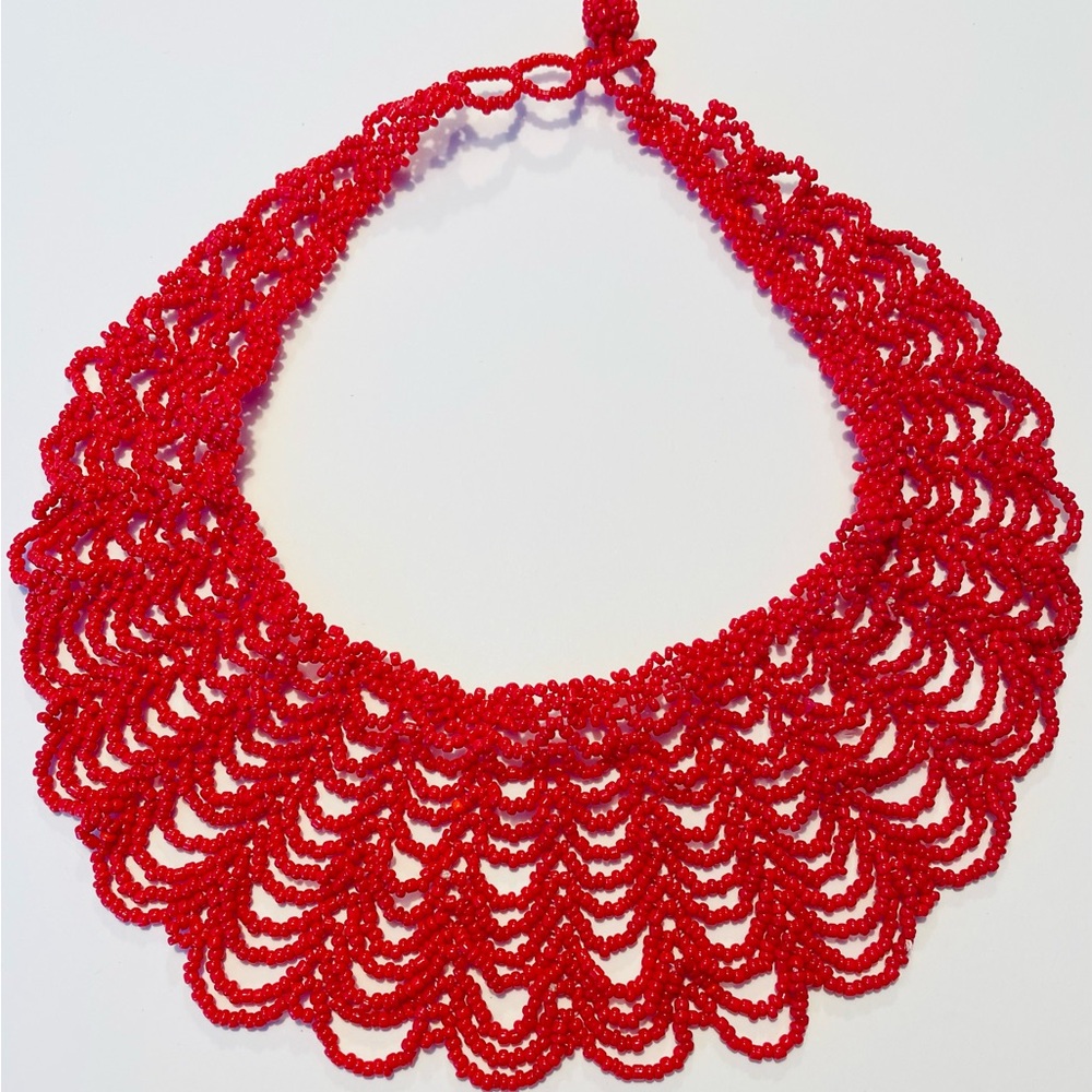 Elegant Red Beaded Necklace